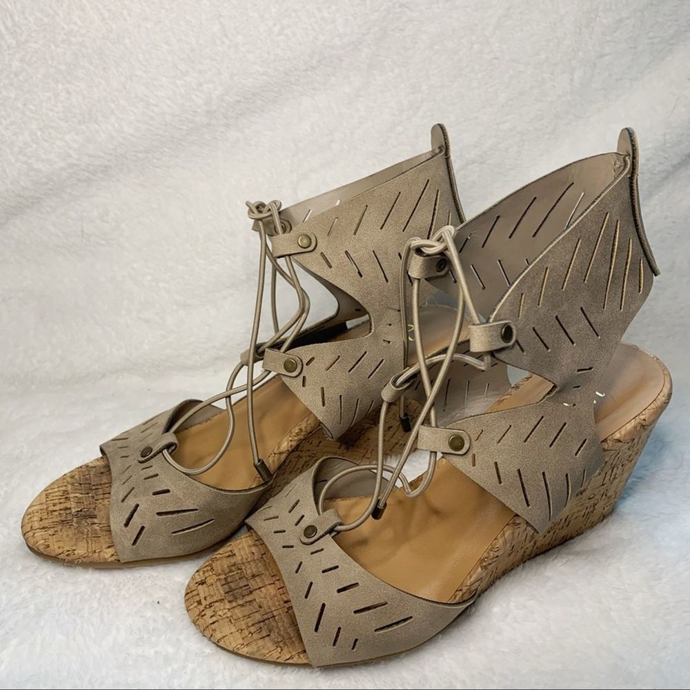 Y Not Melissa Cork Wedge Sandals